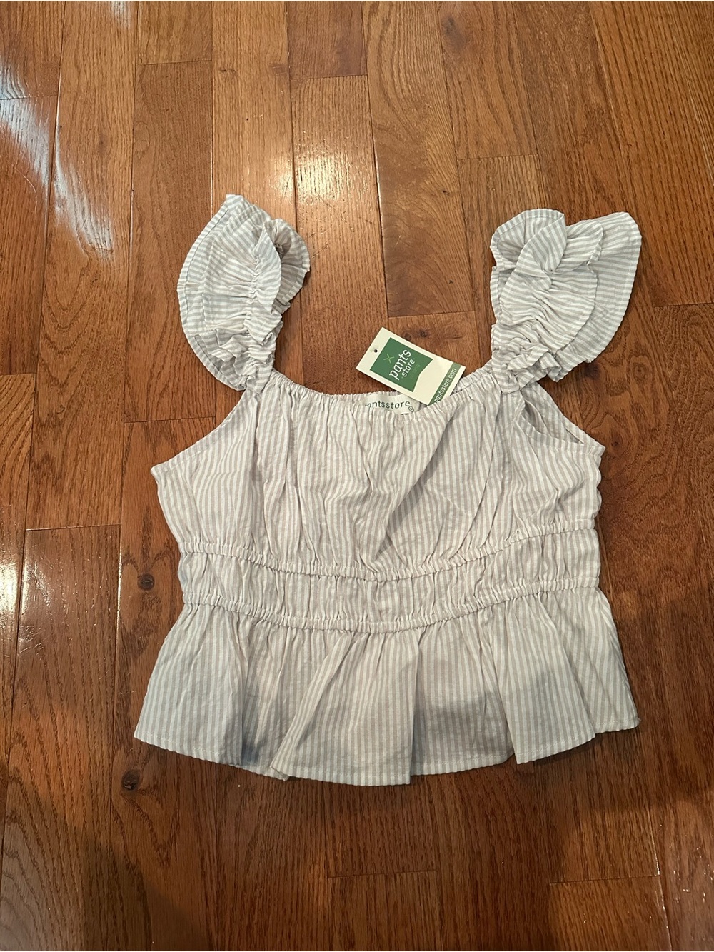 NWT cream and white striped crop top from the pant store size medium
